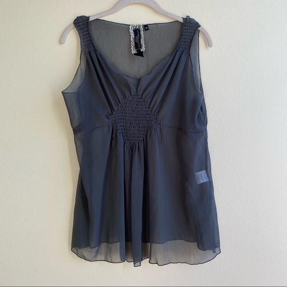 Andersen & Lauth Sheer Gray Chiffon Sleeveless Tank Sz 4 - Picture 13 of 15